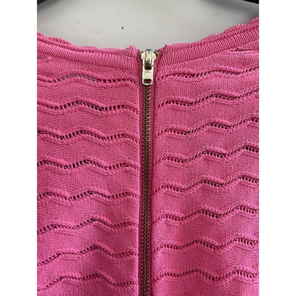 Pink French Connection Short Sleeve MIDI Dress Size 4 Form Fitting Bodycon - Picture 5 of 9